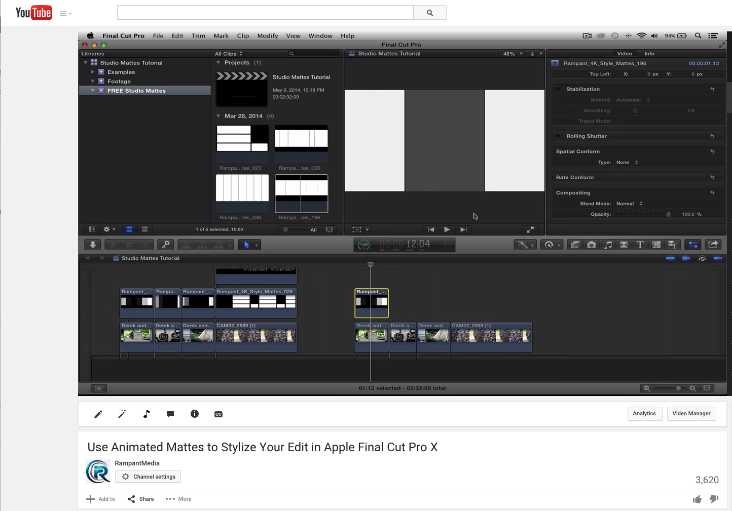 animated transition mattes final cut pro x free