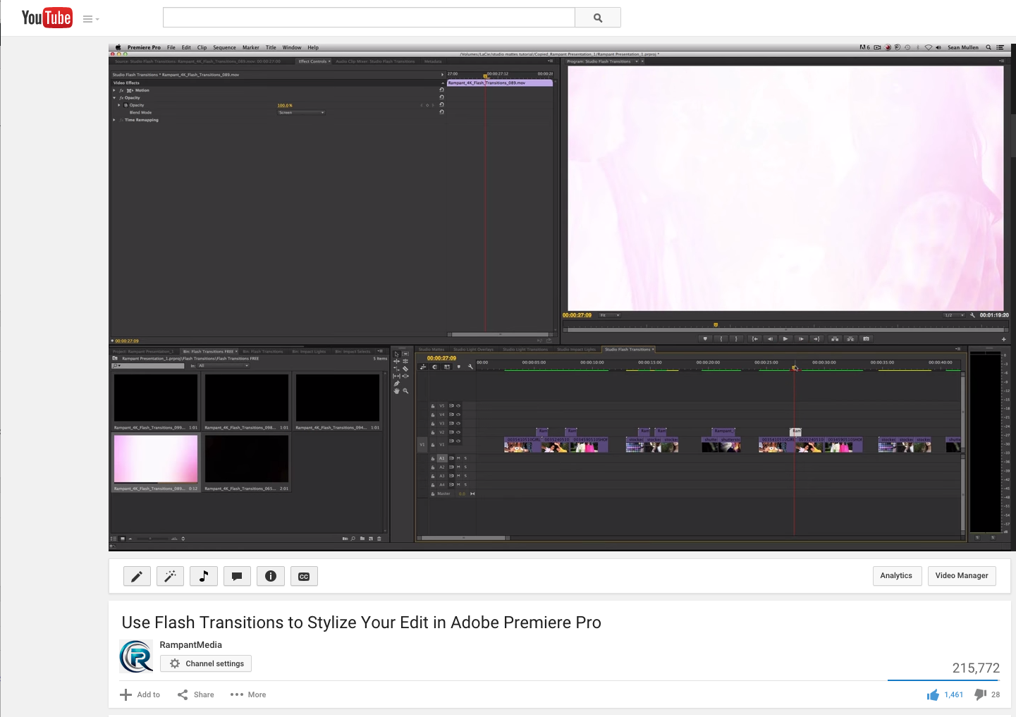 Use Flash Transitions to Stylize Your Edit in Adobe Premiere Pro